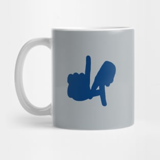 Medium LA Hands Silhouette, Blue Mug